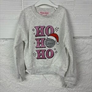 NWT Violet Skye Gray and Pink 'Ho Ho Ho' Christmas holiday Sweatshirt size M 8